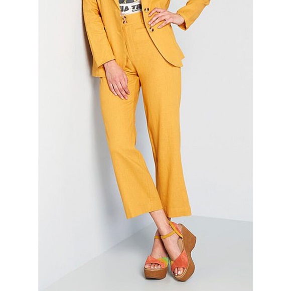 Modcloth Pants - Modcloth New Opportunity Linen Blend Crop Pants Trousers 8